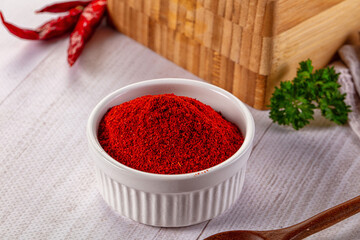 Red dry chili pepper paprika powder