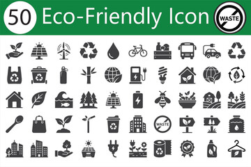 Abstract eco friendly concept design with natural elements in silhouette isolated icon on white background