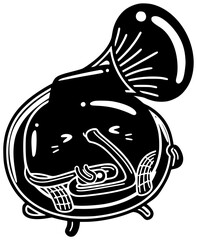 trumpet illustration music silhouette musical logo jazz icon instrument outline orchestra brass musician sound band gold valve equipment entertainment shape with vector graphic background