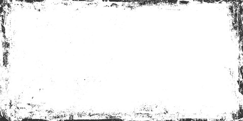 Black textured grunge border on white background with distressed edges vector