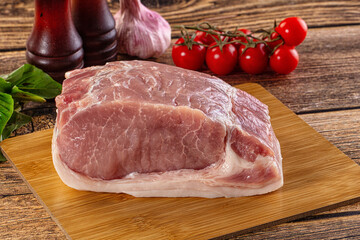 Raw pork meat fillet piece