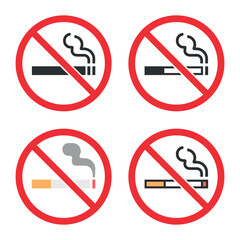 No smoking sign set, smoking is prohibited