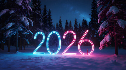 Neon New Year 2026 Forest