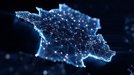 Digital Map of France with Network Connections