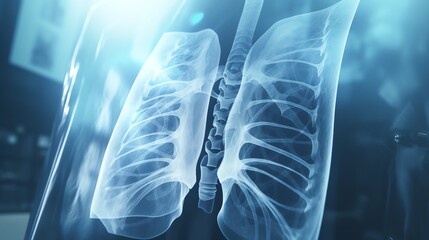 Detailed human lung X-ray image.