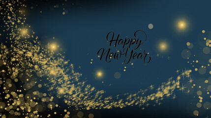 blue color with star ornaments for new year greetings