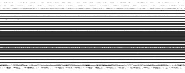 Fototapeta premium Black and white horizontal stripes with dotted lines and gradient effect abstract background