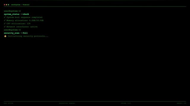 Futuristic System Boot Sequence Animation &ndash; Green Tech Terminal UI Loading Screen.