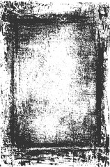 Black and white textured grunge border with distressed rough edges and speckled center vector