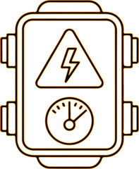 Electrical hazard warning sign with meter illustration