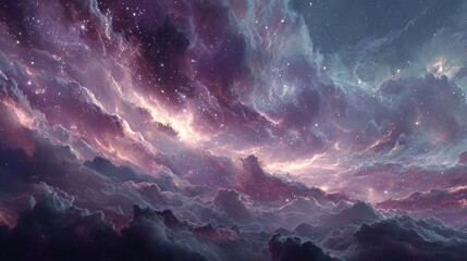 Neon cosmic digital art landscapes featuring glowing stars, dynamic nebulae, and vibrant neon colors ideal for sci-fi visuals and digital backgrounds.