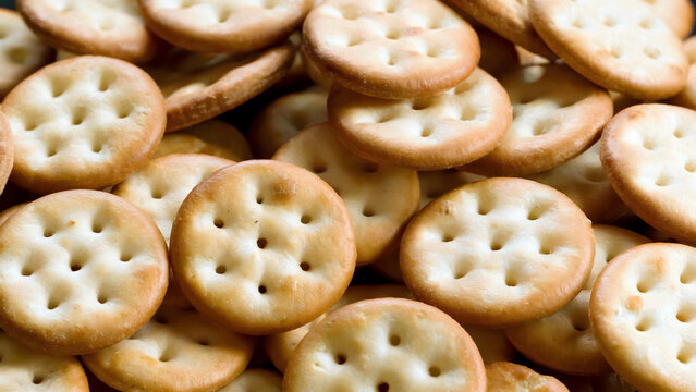 Delicious round crackers snack time or party appetizers a tasty and satisfying comfort food treat
