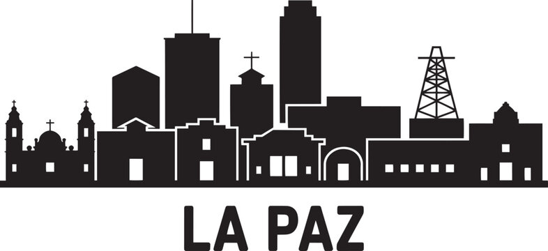 La paz bolivia skyline silhouette panorama featuring modern highrises and historic architecture design