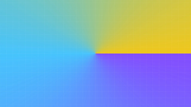 Abstract radial gradient background with four vibrant color quadrants