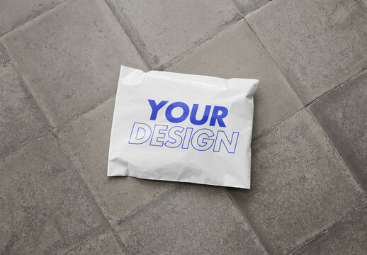 Mockup Of Horizontal Customizable Poly Mailer Bag