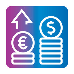 interest rate black line icon for digital and print projects.
