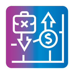 phillips curve black line icon for digital and print projects.