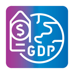 real GDP black line icon for digital and print projects.
