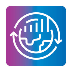 economic cycles black line icon for digital and print projects.