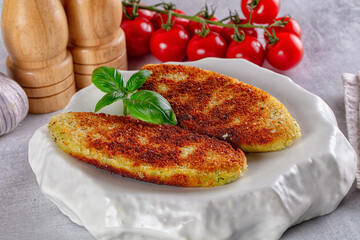 Fried potato golden hash brown