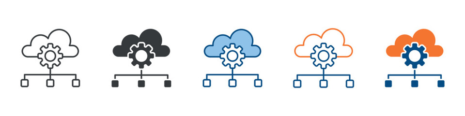 Cloud Computing Icon Set Multiple Style Collection 