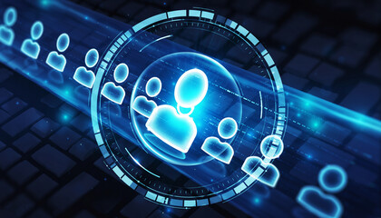 Digital Network: An abstract illustration depicts a glowing network symbol. It suggests connectivity, collaboration, and the power of networking in a modern digital landscape.