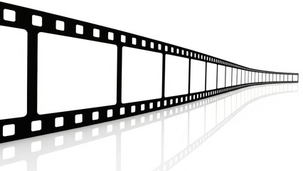 Dynamic film strip design element for creative projects and video production intros, storytelling visuals, and retro cinema effects, black and white