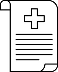 Obraz premium Clean Outline Medical Document Health Record Icon