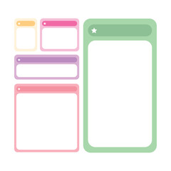 Text Box icon element for UI, Web, message banner in flat color vector illustration for Mockups