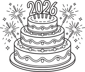 Cake Celebration 2026 Vector Graphic for Event Anniversaries and Special Milestone