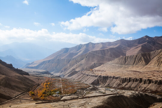 Arid valley, Upper Mustang region, Nepal