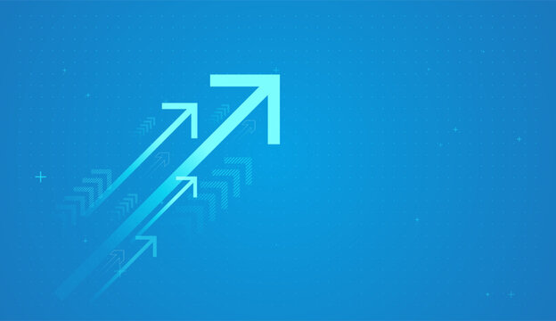 The tallest arrow leading the group suggests a standout business or investment outperforming others and Multiple arrows moving up together for Business concepts