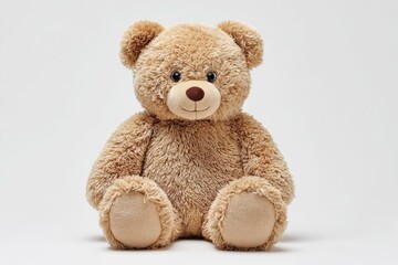 Obraz premium Cozy caramel-brown bear isolated against pure white backdrop