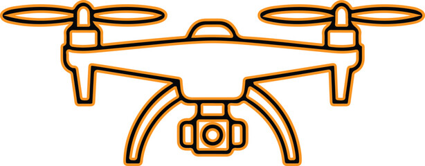 Modern drone with camera icon outline illustration