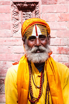 Portrait of Hindu sadhu, Kathmandu, Nepal