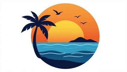 Obraz premium tropical island vector illustration