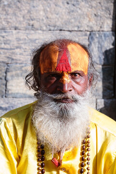 Portrait of Hindu sadhu, Kathmandu, Nepal