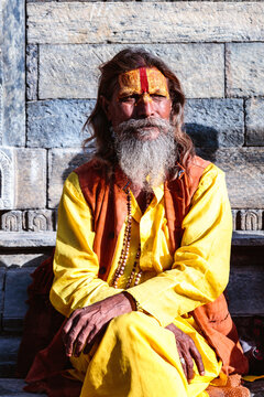 Portrait of Hindu sadhu, Kathmandu, Nepal