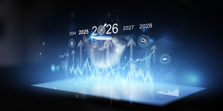 Global Economic Forecast Interface with Rising Market Indicators.