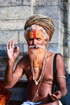 Portrait of Hindu sadhu, Kathmandu, Nepal