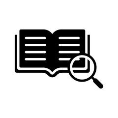 Flat icon book research study library knowledge academic learning.
