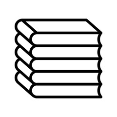 Lineart book stack library study knowledge education learning.
