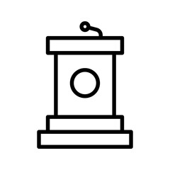 Lineart debate podium public speaking lecture school political forum.
