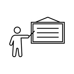 Simple lineart icon of teaching professional educator.
