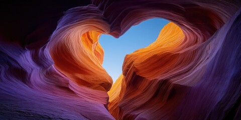 A canyon with a blue sky above it