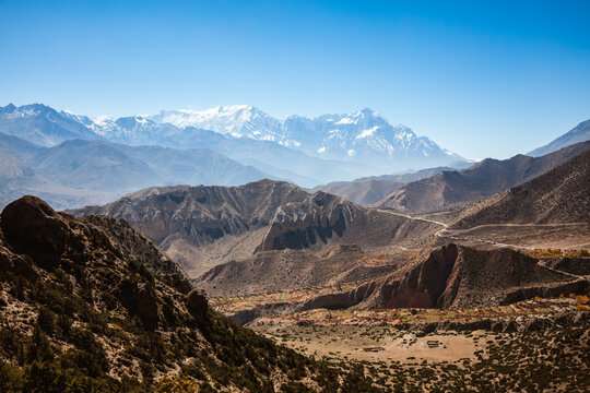 Valley and mountains, Upper Mustang region, Nepal