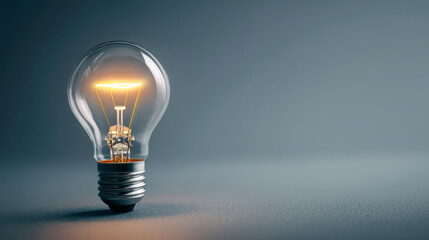 Illuminated light bulb, concept for creativity, innovation and solution. Generative AI image