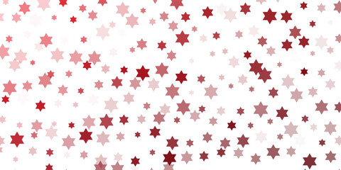 Light Red vector template with sky stars. Blurred decorative design in simple style with stars. The pattern can be used for new year ad, booklets.