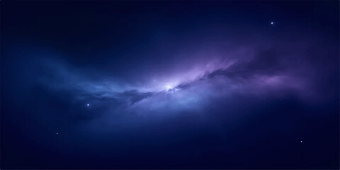 Obraz premium Deep space nebula with stars and cosmic dust in a dark blue universe