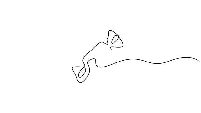-Self animated single continuous line drawing of a wrapped candy or chocolate. Full length single line art animation 